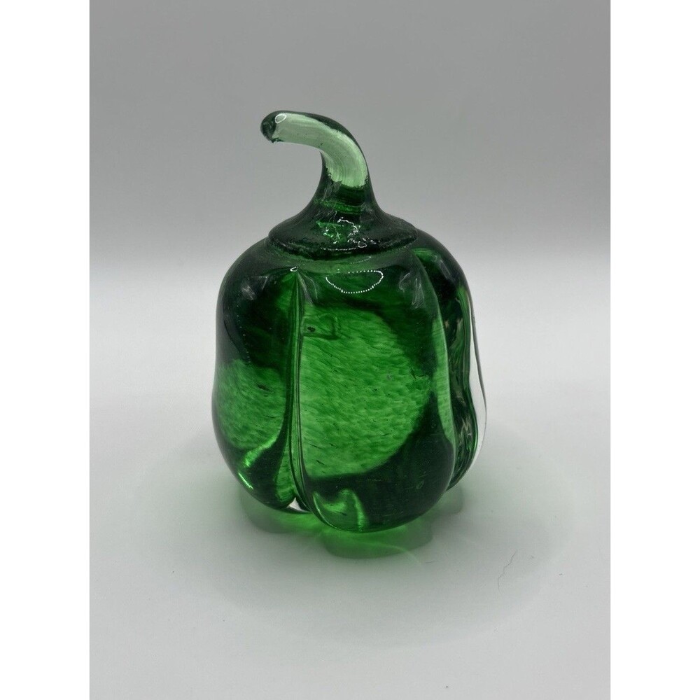 Vintage signed 2001 Green pepper from Zimmerman Glassworks fruit collection